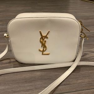 Cream/ white pre owned YSL purse